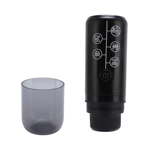SENECESLI Tragbare Kaffeemaschine, 120 Ml Tank 250 Ml Tasse Kompaktes Design Outdoor -Kaffeemaschine 17BAR für Reisecamps (BLACK) von SENECESLI