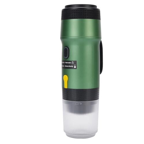 SENECESLI Tragbare Kaffeemaschine, Einfach zu Bedienender Reisekaffeemaschine Zum Wandern (GREEN) von SENECESLI