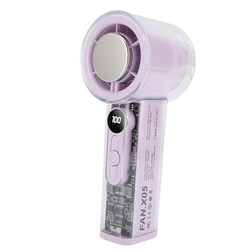 SENECESLI Turbo Tragbarer Lüfter, Hängende Digitalanzeige Kleine Manuelle Handbuch Turbo Lüfter Kompakt Stufe Nutzende Campinganpassung (PURPLE) von SENECESLI