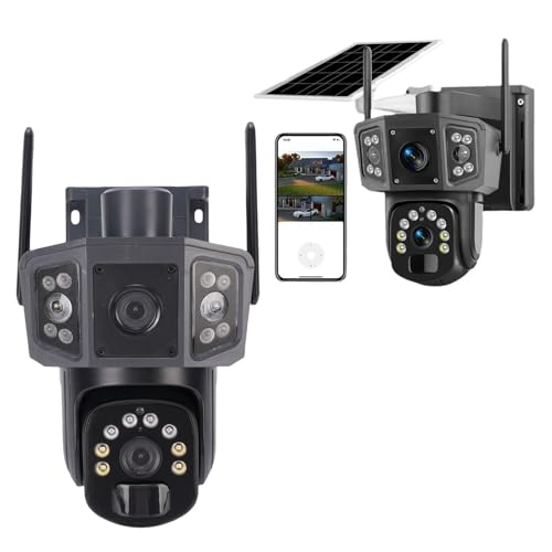 Überwachungskameras Drahtloser Outdoor, Solarkamera WiFi 8MP 1920x2160p für die Sicherheit zu Hause, 8000mAh Batterie, Doppellinsen 360 -Grad -Panorama View, PIR -Sensor Überwachungskameras Drahtloser Outdoor, Solarkamera WiFi 8MP 1920x2160p für die Sicherheit zu Hause, 8000mAh Batterie, Doppellinsen 360 -Grad -Panorama View, PIR -Sensor von SENECESLI
