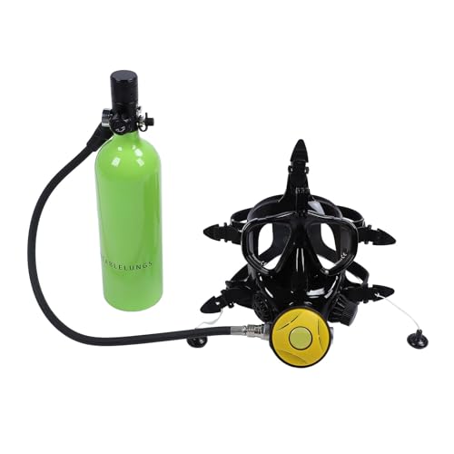 SENECESLI Unterwasser -Atemsystem, Tank Tank Rotatable Atemschlauch 1L mit Vollem Gesichtsschnorchelngogle für Unterwasserexploration (Green) von SENECESLI