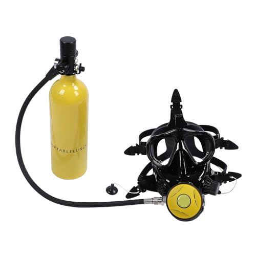 SENECESLI Unterwasser -Atemsystem, Tank Tank Rotatable Atemschlauch 1L mit Vollem Gesichtsschnorchelngogle für Unterwasserexploration (Yellow) von SENECESLI