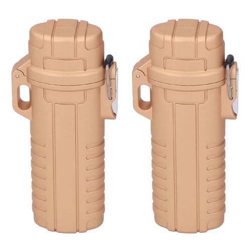 SENECESLI Versiegelung von Rohrbehältern, 2 wasserdichte Kunststoff Tragbare Speicherrohre Kompaktes Design für Campingreise für Schlüsselringe -Gewebe (Gold) von SENECESLI