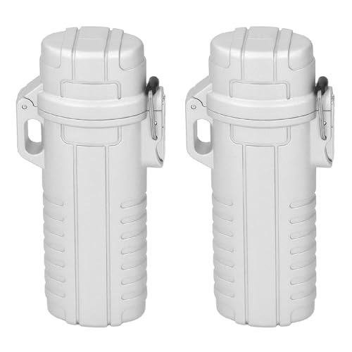 SENECESLI Versiegelung von Rohrbehältern, 2 wasserdichte Kunststoff Tragbare Speicherrohre Kompaktes Design für Campingreise für Schlüsselringe -Gewebe (Silver) von SENECESLI