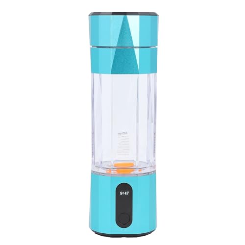 SENECESLI Wasserstoffwasserflasche, 208 Ml Schnelle Elektrolyse -LED -Anzeige Tragbarer Wasserstoffwassermaschinen 6000 Bis 8000 Ppb für Büroreiseübung (Cyan) von SENECESLI