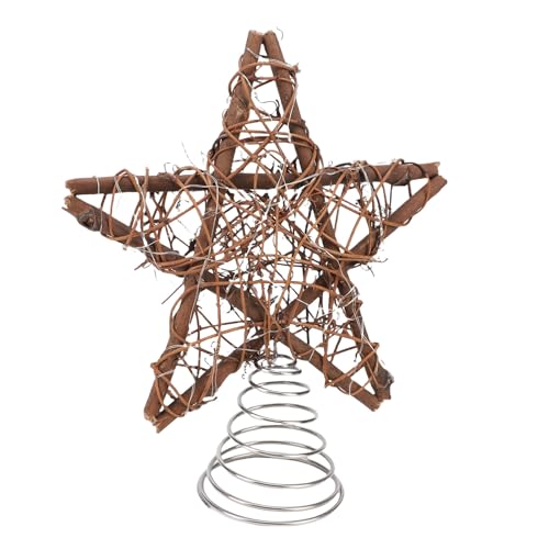 SENECESLI Weihnachtsbaumsterntopper, 11,5 Zoll Hölzisch Hohl Beleuchtetes Sternbaum -Top -Origination, Kleine Weihnachtsbaum Batterie für Urlaubsfeier Neujahr von SENECESLI