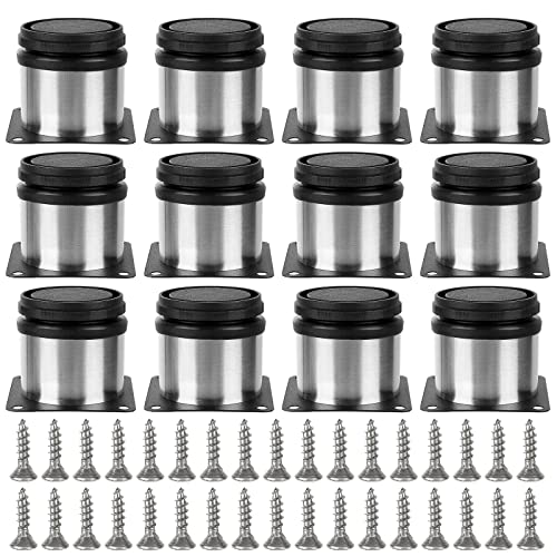 SENENQU 12 Stück Möbelfüße Verstellbar 60mm, Ø 50 mm Runde Möbelfüsse aus Edelstahl Verstellbare Möbelfüße Metall, Schrankfüsse Silber, Sofafüße Metall, Couch füße für Möbel Projekt SENENQU 12 Stück Möbelfüße Verstellbar 60mm, Ø 50 mm Runde Möbelfüsse aus Edelstahl Verstellbare Möbelfüße Metall, Schrankfüsse Silber, Sofafüße Metall, Couch füße für Möbel Projekt von SENENQU