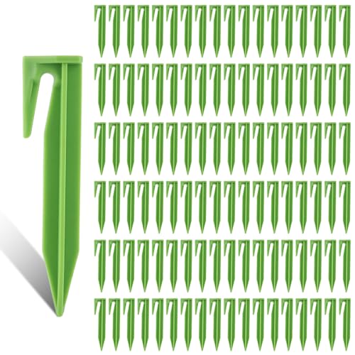 SENENQU 200er-Set Erdnägel Mähroboter Erdnägel für den Mähroboter Kunststoff Erdanker Kabel Mähroboter Zubehör für Mähroboter Begrenzungskabel Kompatibel mit Gardena, Worx, Bosch (200Stk-Grün) von SENENQU