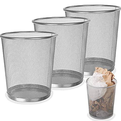 SENENQU 3 Stück Papierkorb Metall, 12L Büro Mülleimer Schwarz Metall Gitter, kleine Papierkorb Mülleimer Abfalleimer Büro Schreibtisch Schlafzimmer Badezimmer - 26.5 x 23.5 x 18.8 CM SENENQU 3 Stück Papierkorb Metall, 12L Büro Mülleimer Schwarz Metall Gitter, kleine Papierkorb Mülleimer Abfalleimer Büro Schreibtisch Schlafzimmer Badezimmer - 26.5 x 23.5 x 18.8 CM von SENENQU