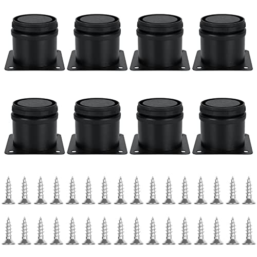 SENENQU 8 Stück Möbelfüße Verstellbar Schwarz 50mm, Ø 50 mm Runde Möbelfüsse aus Edelstahl Verstellbare Möbelfüße Metall, Schrankfüsse Silber, Sofafüße Metall, Couch füße für Möbel Projekt von SENENQU