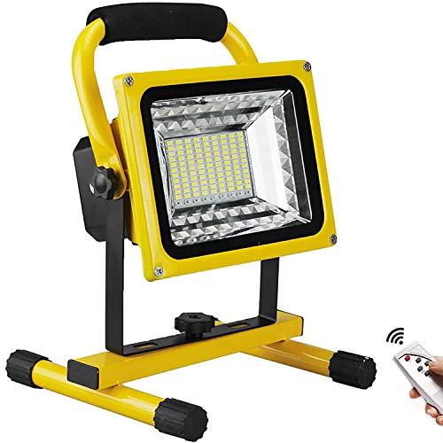 LED Außen Wiederaufladbare Baustrahler,Tragbare Flutlicht Akku Strahler, 500W 9000 Lumen, IP65 Arbeitsscheinwerfer mit Fernbedienung, USB Ausgang-Ports, 6 Modus Dimmbar, Bis 4.5 Stunden Leuchtdauer von SENFAY