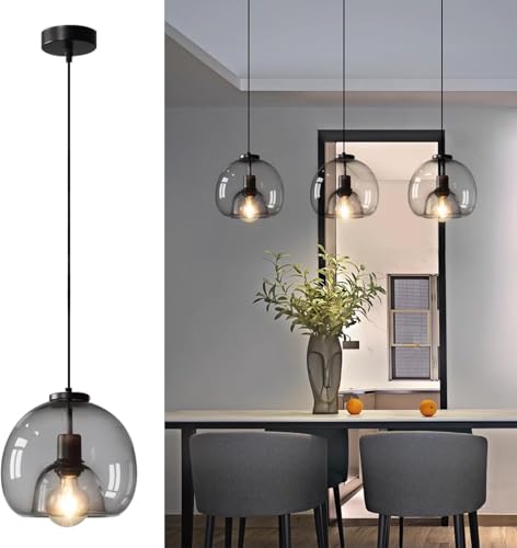 SENFAY Vintage Pendelleuchte Esstisch hängelampe schlafzimmer pendelleuchte glas pendelampe küche Retro Esstischlampe, Wohnzimmerlampe Küchenlampe Inklusive 4W Warm E27 LED-Glühbirne von SENFAY