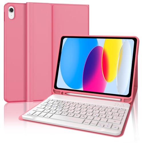 SENGBIRCH Hülle mit Tastatur für ipad 10. Generation 10.9"/ 11. Gen A16 2025 - QWERTZ Layout Bluetooth Tastatur, Kabellose Abnehmbare Folio Keyboard Hülle für iPad 10. Generation - Rot SENGBIRCH Hülle mit Tastatur für ipad 10. Generation 10.9"/ 11. Gen A16 2025 - QWERTZ Layout Bluetooth Tastatur, Kabellose Abnehmbare Folio Keyboard Hülle für iPad 10. Generation - Rot von SENGBIRCH