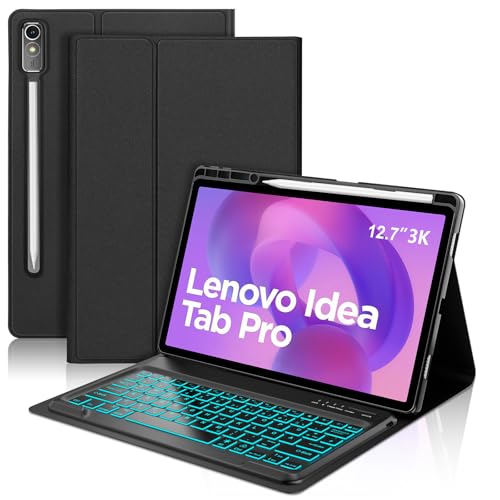 SENGBIRCH Tastatur Hülle für Lenovo Idea tab P12 Pro 12.7" 2025 - QWERTZ Deutsche Beleuchtung Abnehmbare Bluetooth Wireless Tastatur für Lenovo Idea tab P12 Pro 12.7 Zoll, Schwarz SENGBIRCH Tastatur Hülle für Lenovo Idea tab P12 Pro 12.7" 2025 - QWERTZ Deutsche Beleuchtung Abnehmbare Bluetooth Wireless Tastatur für Lenovo Idea tab P12 Pro 12.7 Zoll, Schwarz von SENGBIRCH