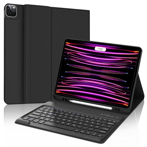 SENGBIRCH Tastatur Hülle für iPad Pro 12.9 Zoll 6/5/4/3 Generation, Magnetisch abnehmbar mit Deutsches QWERTZ Layout Keyboard, Soft TPU und Leder hülle, Schwarz SENGBIRCH Tastatur Hülle für iPad Pro 12.9 Zoll 6/5/4/3 Generation, Magnetisch abnehmbar mit Deutsches QWERTZ Layout Keyboard, Soft TPU und Leder hülle, Schwarz von SENGBIRCH