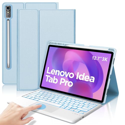 SENGBIRCH Tastaturhülle für Idea tab Pro 12.7" 2025 - QWERTZ Deutsche 7 Farben Beleuchtete Touchpad Wireless Abnehmbare Bluetooth Tastatur für Idea tab Pro 12.7 Zoll 2025, Hellblau SENGBIRCH Tastaturhülle für Idea tab Pro 12.7" 2025 - QWERTZ Deutsche 7 Farben Beleuchtete Touchpad Wireless Abnehmbare Bluetooth Tastatur für Idea tab Pro 12.7 Zoll 2025, Hellblau von SENGBIRCH