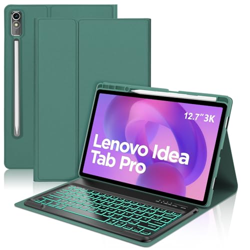 SENGBIRCH Tastaturhülle für Idea tab Pro 12.7" 2025 - QWERTZ Deutsche Abnehmbare Bluetooth Wireless 7 Farben Beleuchtete Tastatur für Idea tab Pro 12.7 Zoll 2025, Dunkelgrün SENGBIRCH Tastaturhülle für Idea tab Pro 12.7" 2025 - QWERTZ Deutsche Abnehmbare Bluetooth Wireless 7 Farben Beleuchtete Tastatur für Idea tab Pro 12.7 Zoll 2025, Dunkelgrün von SENGBIRCH