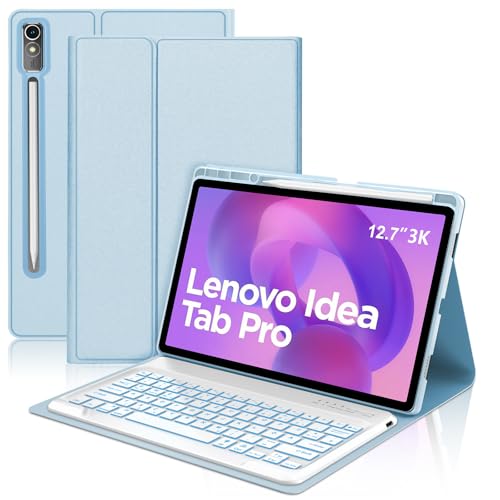 SENGBIRCH Tastaturhülle für Idea tab Pro 12.7" 2025 - QWERTZ Deutsche Abnehmbare Bluetooth Wireless 7 Farben Beleuchtete Tastatur für Idea tab Pro 12.7 Zoll 2025, Hellblau SENGBIRCH Tastaturhülle für Idea tab Pro 12.7" 2025 - QWERTZ Deutsche Abnehmbare Bluetooth Wireless 7 Farben Beleuchtete Tastatur für Idea tab Pro 12.7 Zoll 2025, Hellblau von SENGBIRCH