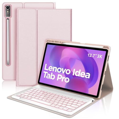 SENGBIRCH Tastaturhülle für Idea tab Pro 12.7" 2025 - QWERTZ Deutsche Abnehmbare Bluetooth Wireless 7 Farben Beleuchtete Tastatur für Idea tab Pro 12.7 Zoll 2025, Hellrosa SENGBIRCH Tastaturhülle für Idea tab Pro 12.7" 2025 - QWERTZ Deutsche Abnehmbare Bluetooth Wireless 7 Farben Beleuchtete Tastatur für Idea tab Pro 12.7 Zoll 2025, Hellrosa von SENGBIRCH