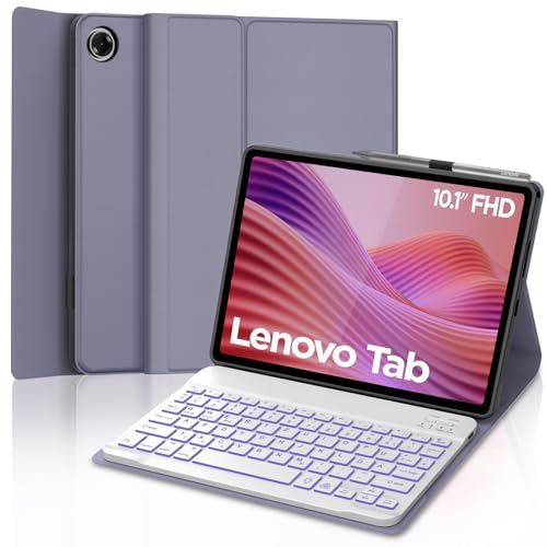 SENGBIRCH Tastaturhülle für Lenovo Tab Tablet 10.1" 2025 - QWERTZ Deutsche Abnehmbare Bluetooth Wireless Tastatur für Lenovo Tab Tablet 10.1" 2025 (TB-311FU TB-311XU), Lavendel von SENGBIRCH