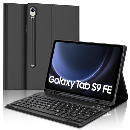 SENGBIRCH Tastaturhülle für Samsung Galaxy Tab S10 FE 2025/S9 FE 10.9'' 2023 - QWERTZ Deutsche Tastatur Abnehmbare Bluetooth Wireless Tastatur für Tab S9 AI-Android-Tablet, Schwarz SENGBIRCH Tastaturhülle für Samsung Galaxy Tab S10 FE 2025/S9 FE 10.9'' 2023 - QWERTZ Deutsche Tastatur Abnehmbare Bluetooth Wireless Tastatur für Tab S9 AI-Android-Tablet, Schwarz von SENGBIRCH