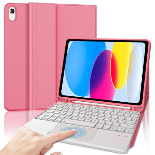 SENGBIRCH Hülle für iPad 10. Gen 10.9"/ 11. Gen A16 2025 mit Trackpad Tastatur - QWERTZ Deutsche Touchpad Abnehmbare Bluetooth Wireless Tastatur für iPad 10. Gen 10.9 Zoll, Rot SENGBIRCH Hülle für iPad 10. Gen 10.9"/ 11. Gen A16 2025 mit Trackpad Tastatur - QWERTZ Deutsche Touchpad Abnehmbare Bluetooth Wireless Tastatur für iPad 10. Gen 10.9 Zoll, Rot von SENGBIRCH