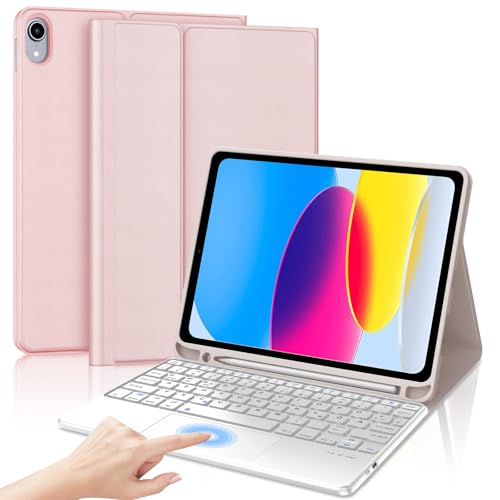 SENGBIRCH Hülle für iPad 10. Gen 10.9"/ 11. Gen A16 2025 mit Trackpad Tastatur - QWERTZ Deutsche Touchpad Abnehmbare Bluetooth Wireless Tastatur für iPad 10. Gen 10.9 Zoll, Hellrosa SENGBIRCH Hülle für iPad 10. Gen 10.9"/ 11. Gen A16 2025 mit Trackpad Tastatur - QWERTZ Deutsche Touchpad Abnehmbare Bluetooth Wireless Tastatur für iPad 10. Gen 10.9 Zoll, Hellrosa von SENGBIRCH