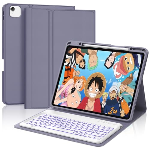 Schutzhülle mit Tastatur für iPad Air 13 M3 2025/ Air 13 M2 2024, Italienisch QWERTY, Hintergrundbeleuchtung in 7 Farben, Bluetooth, magnetisch, abnehmbar, Tastatur für iPad Air 13 Zoll 2025/2024 von SENGBIRCH