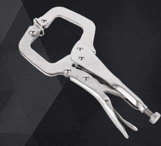 SENJEOK 4-teiliges C-Klemmzangen-Set, 12,7 cm, Metallverriegelungswerkzeug mit Drehpads für unebene Oberflächen und abgewinkelte Arbeiten, Silber SENJEOK 4-teiliges C-Klemmzangen-Set, 12,7 cm, Metallverriegelungswerkzeug mit Drehpads für unebene Oberflächen und abgewinkelte Arbeiten, Silber von SENJEOK