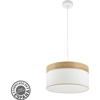 Cloe Pendelleuchte 1xe27 weiß/weiß/helles Holz regx40x40 cm von SENKO