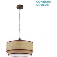 Fabrilamp Natürliche/rote Hängeleuchte mit Schirm 2 Lichter Modell Roque Fabrilamp Natürliche/rote Hängeleuchte mit Schirm 2 Lichter Modell Roque von SENKO