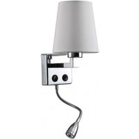 Wandlampe 3w 4000k +1xe27 paulo chrom/weiß lampenschirm 285lm 37x14x17cm doppelt beleuchtet Wandlampe 3w 4000k +1xe27 paulo chrom/weiß lampenschirm 285lm 37x14x17cm doppelt beleuchtet von SENKO