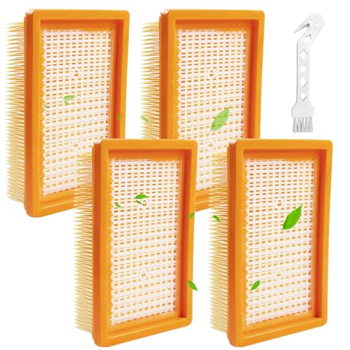 4 Stück für Kärcher Staubsauger Filter, für Kärcher WD4 WD5 WD6 MV4 MV5 MV6 Mehrzwecksauger mit 1 Bürste, Flachfaltenfilter für Staubsauger Zubehör für Kärcher Nass, Mehrzwecksauger Ersatz von SENLINLIN