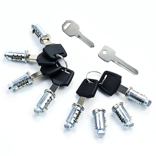 8 Stück Schlosskerne für Thule, Thule Schlüssel Nachbestellen EIN-Schlüssel-System Enthält 8 Schließzylinder, 6 Schlüssel und 2 Kontrollschlüssel, für Dachgepäckträger Dachboxen Querträger von SENLINLIN