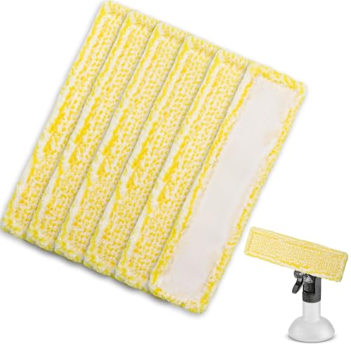 SENLINLIN 6 Stück Ersatzpads für Kärcher Fenstersauger Zubehör, Ersatzmikrofaser für Kärcher Fenstersauger Ersatzteile, Fensterreiniger Ersatzteile für Karcher WV2 WV5 WV6 Plus Premium von SENLINLIN