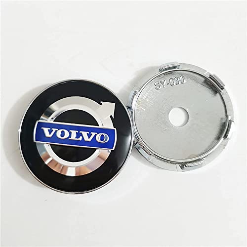 4 Stück Nabenkappen für Volvo 60mm, Nabendeckel, Felgenkappen, Radnabenabdeckung, Felgendeckel, Staub/mit Logo von SENORI