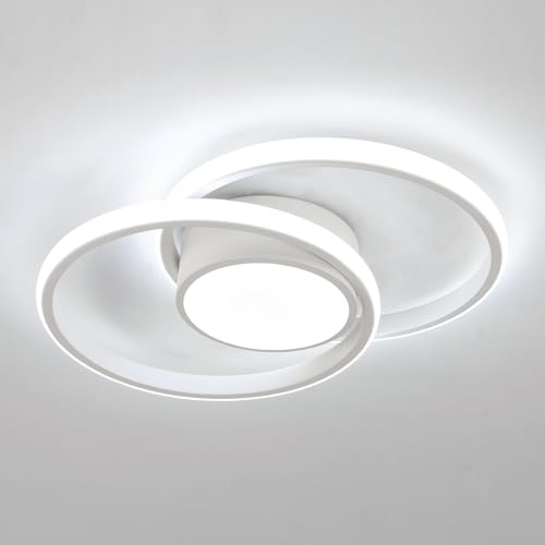 Deckenlampe LED, 42W 4700LM LED Deckenleuchte Modern, Runde LED Deckenbeleuchtung für Schlafzimmer Wohnzimmer Küche Studio, Kaltweißes Licht 6500K, Weiß, 40CM von SENQIU