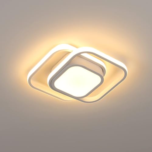 Moderne LED Deckenleuchte, 32W Weiß Quadratisch Deckenbeleuchtung Lampe 3000K, Kreative Design Deckenbeleuchtung Flur Geeignet für Schlafzimmer, Küche, Wohnzimmer, Esszimmer, Arbeitszimmer, Flur von SENQIU