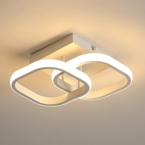 SENQIU LED Deckenleuchte Moderne 22W Deckenlampe LED Quadratisch Warmweiß 3000K Weiße Acryl Deckenbeleuchtung Lampen für Schlafzimmer, Wohnzimmer, Flur, Küche, Badezimmer von SENQIU