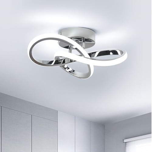 SENQIU LED Deckenleuchte, 30W 3500LM Kreative LED Deckenlampe Blumenform, Moderne Lampe Wohnzimmer LED 6500K Kaltweiß, Deckenbeleuchtung aus Aluminium für Schlafzimmer, Wohnzimmer, Küche, Flur(30CM) von SENQIU