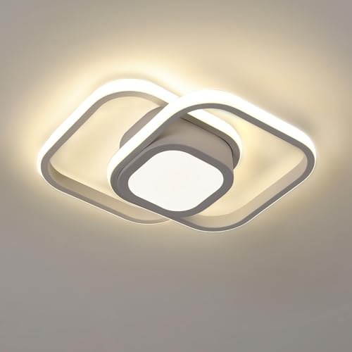 SENQIU LED Deckenleuchte 32W, Moderne Quadratisch Deckenlampe LED aus Acryl, 3600LM 4500K Neutrales Licht Deckenbeleuchtung Lampen für Flur, Balkon, Küche, Esszimmer, Weiß von SENQIU