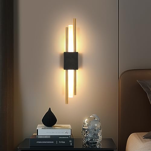SENQIU LED Wandlampe Innen, 10W Kreative Moderne Wandleuchte Schwarz und Gold, Flurlampe Wand Belechtung Wandbeleuchtung Warmweiß 3000K für Wohnzimmer Schlafzimmer Flur Treppenhaus, 40CM SENQIU LED Wandlampe Innen, 10W Kreative Moderne Wandleuchte Schwarz und Gold, Flurlampe Wand Belechtung Wandbeleuchtung Warmweiß 3000K für Wohnzimmer Schlafzimmer Flur Treppenhaus, 40CM von SENQIU