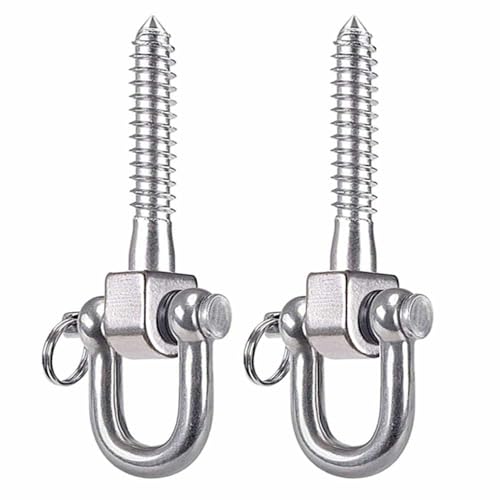 2 Pack Swing Hangers, Stainless Steel Screw Bracket with 180 Degree Swing Ring, Outdoor Hanging Use Hardware for Hammock, Boxing Bag, Gymnastics Rings, Schaukel von SENRISE