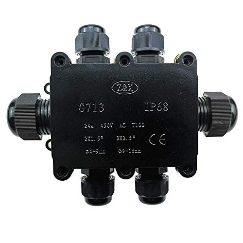 Abzweigdose, IP68 Wasserdicht 6 Wege Abzweigdose Verbinder Verbinder Verbinder Verbinder Verteilerdose Unterirdische Kabel Leitungsschutz Stecker mit 3 Sätze Dichtungen von Top-Vigor