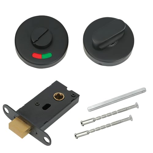 Blinker-Türschloss, Edelstahl Badezimmer WC Dreh- und Entriegelungsschloss mit belegtem Display, Privatsphäre-Indikator Türschloss für Badezimmer Toilette, Schwarz mit Schloss Blinker-Türschloss, Edelstahl Badezimmer WC Dreh- und Entriegelungsschloss mit belegtem Display, Privatsphäre-Indikator Türschloss für Badezimmer Toilette, Schwarz mit Schloss von SENRISE