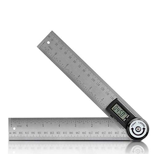 Digitaler Winkelfinder 360 ° elektronischer Winkelmesser Digitaler Goniometer Winkelmesser 200 mm 20,3 cm Messwerkzeuge (2in1) von SENRISE