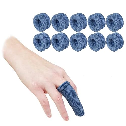 SENRISE Fingerbandage, schlauchförmige Erste Hilfe-Bandage für Finger, bei Verstauchungen und Schwellungen, 10 Stück, Blau von SENRISE