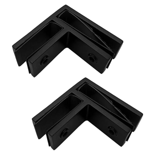 Glas-zu-Glas-Klemme, 90-Grad-Geländer-Clip, Balustraden-Klemme, Edelstahl, mattschwarz, passend für 10–12 mm dicke Glasscheiben, 2 Stück Glas-zu-Glas-Klemme, 90-Grad-Geländer-Clip, Balustraden-Klemme, Edelstahl, mattschwarz, passend für 10–12 mm dicke Glasscheiben, 2 Stück von SENRISE