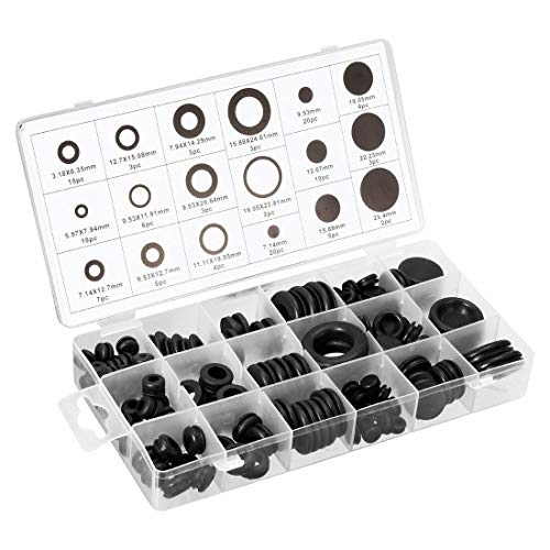 Gummidichtungsring-Set für Draht, Stecker und Kabel, 13 Größen, Schwarz, verschiedene Kabelgrößen, 125 Stück Gummidichtungsring-Set für Draht, Stecker und Kabel, 13 Größen, Schwarz, verschiedene Kabelgrößen, 125 Stück von SENRISE