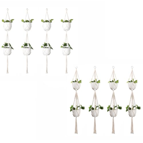 Hängende Pflanzenaufhänger, Wandbehang, Pflanzgefäß, Deckenpflanzen für Innen- und Außenbereich, Korb, dekorative Blume, Terrasse, Decke, Blumentopfhalter (A+B) von SENRISE